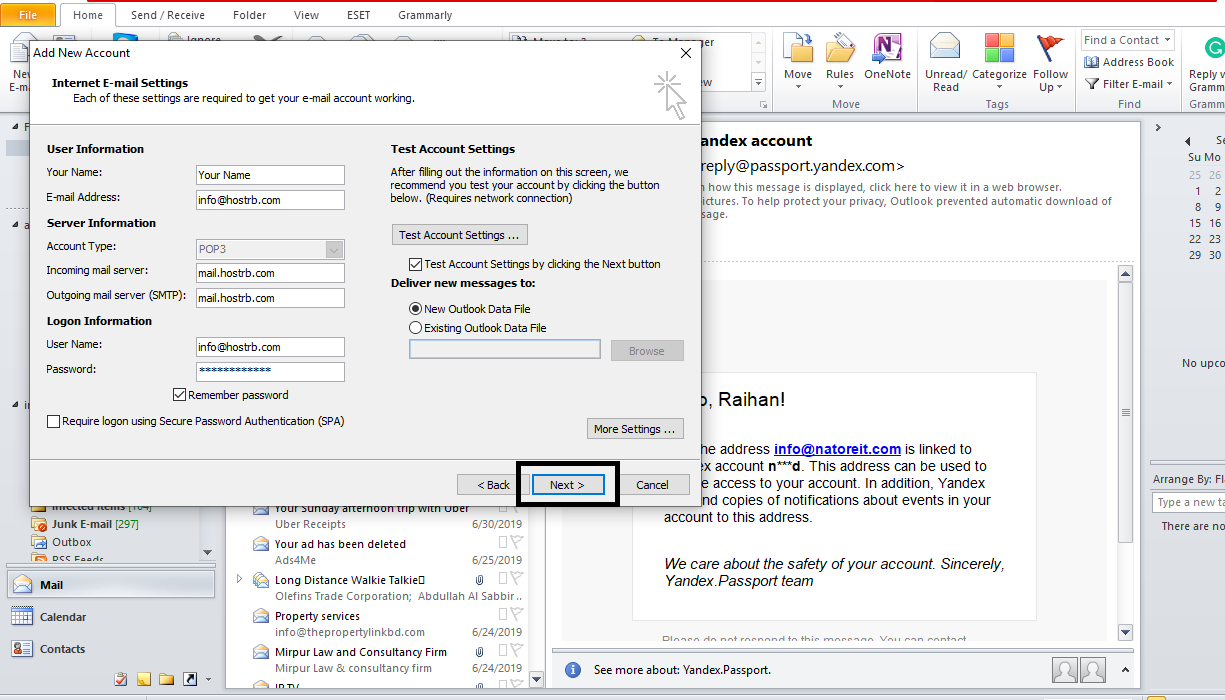 How to setup Outlook webmail